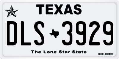 TX license plate DLS3929