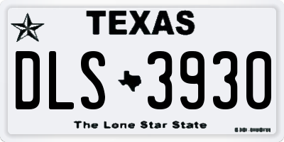 TX license plate DLS3930