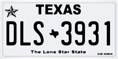 TX license plate DLS3931