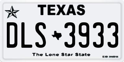 TX license plate DLS3933