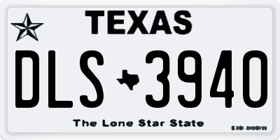 TX license plate DLS3940