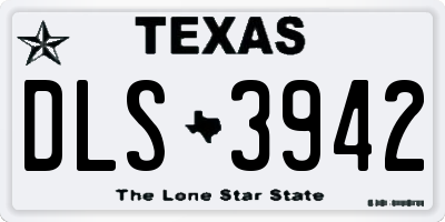 TX license plate DLS3942