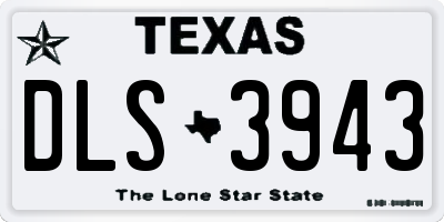 TX license plate DLS3943