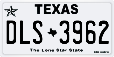 TX license plate DLS3962