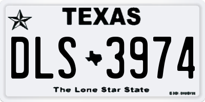 TX license plate DLS3974