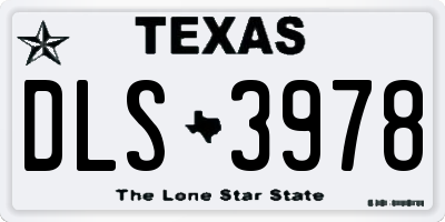TX license plate DLS3978