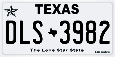 TX license plate DLS3982
