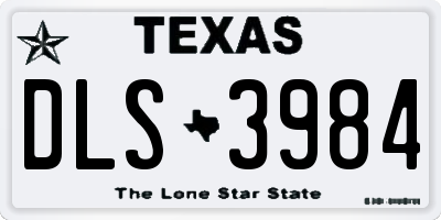 TX license plate DLS3984