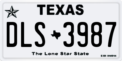 TX license plate DLS3987