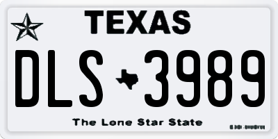 TX license plate DLS3989