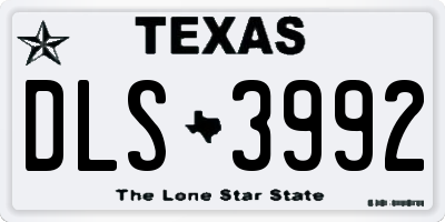TX license plate DLS3992