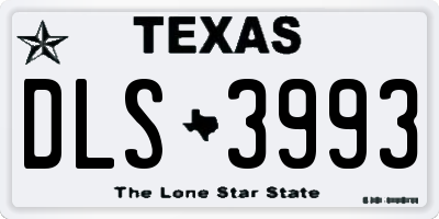 TX license plate DLS3993