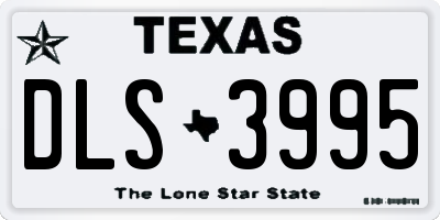TX license plate DLS3995