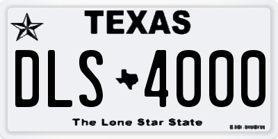 TX license plate DLS4000
