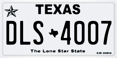 TX license plate DLS4007