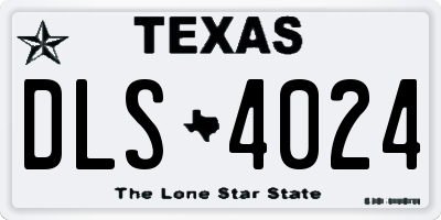 TX license plate DLS4024