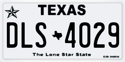 TX license plate DLS4029