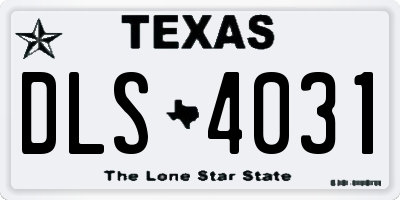 TX license plate DLS4031
