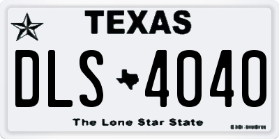 TX license plate DLS4040