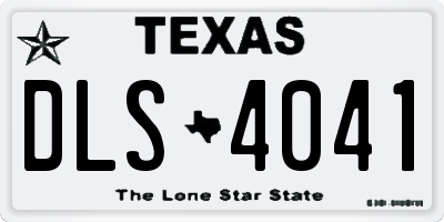 TX license plate DLS4041