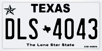 TX license plate DLS4043