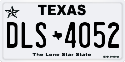 TX license plate DLS4052