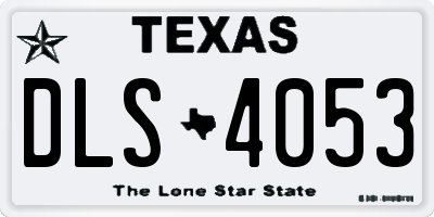 TX license plate DLS4053