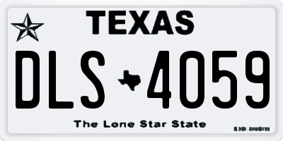 TX license plate DLS4059