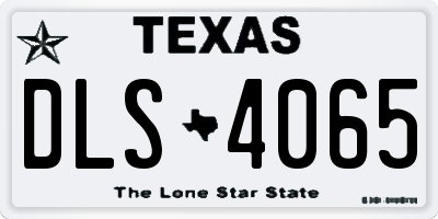 TX license plate DLS4065