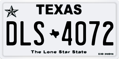 TX license plate DLS4072