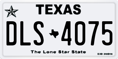 TX license plate DLS4075