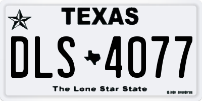 TX license plate DLS4077