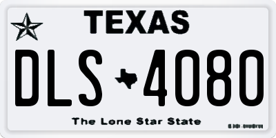 TX license plate DLS4080