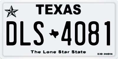 TX license plate DLS4081