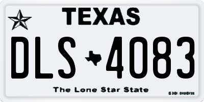 TX license plate DLS4083