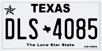 TX license plate DLS4085