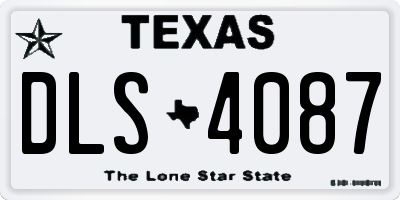 TX license plate DLS4087