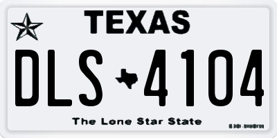 TX license plate DLS4104