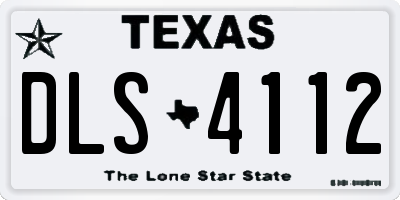 TX license plate DLS4112