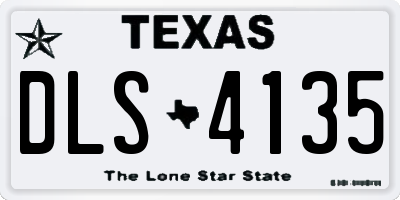 TX license plate DLS4135