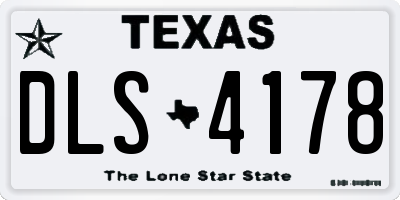 TX license plate DLS4178