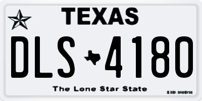 TX license plate DLS4180