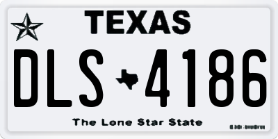 TX license plate DLS4186