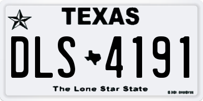 TX license plate DLS4191
