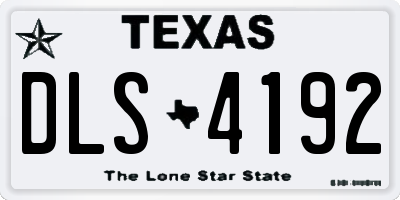 TX license plate DLS4192