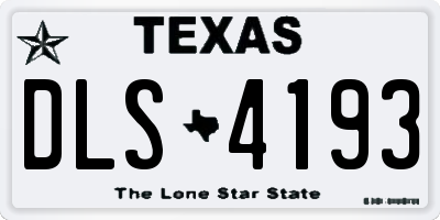 TX license plate DLS4193
