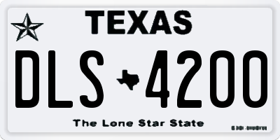 TX license plate DLS4200