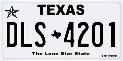 TX license plate DLS4201