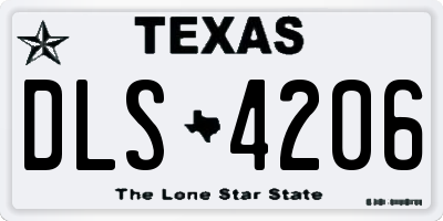 TX license plate DLS4206