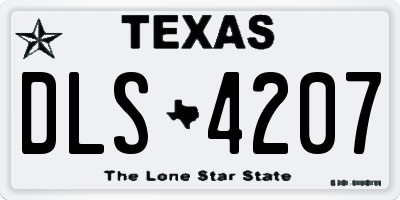 TX license plate DLS4207